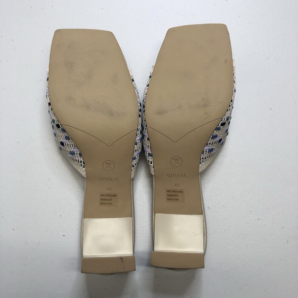 Vivaia Jade Square Toe Wide Band Heeled Sandal Multi Blue Women's Size 41 - Picture 8 of 8